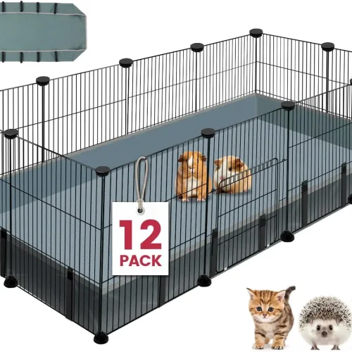 12-Panel Pet Playpen with Waterproof Mat