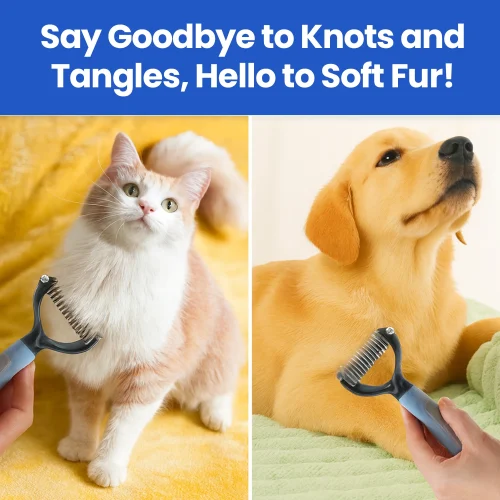 Dog & Cat De-shedding Brush: Comb & Set